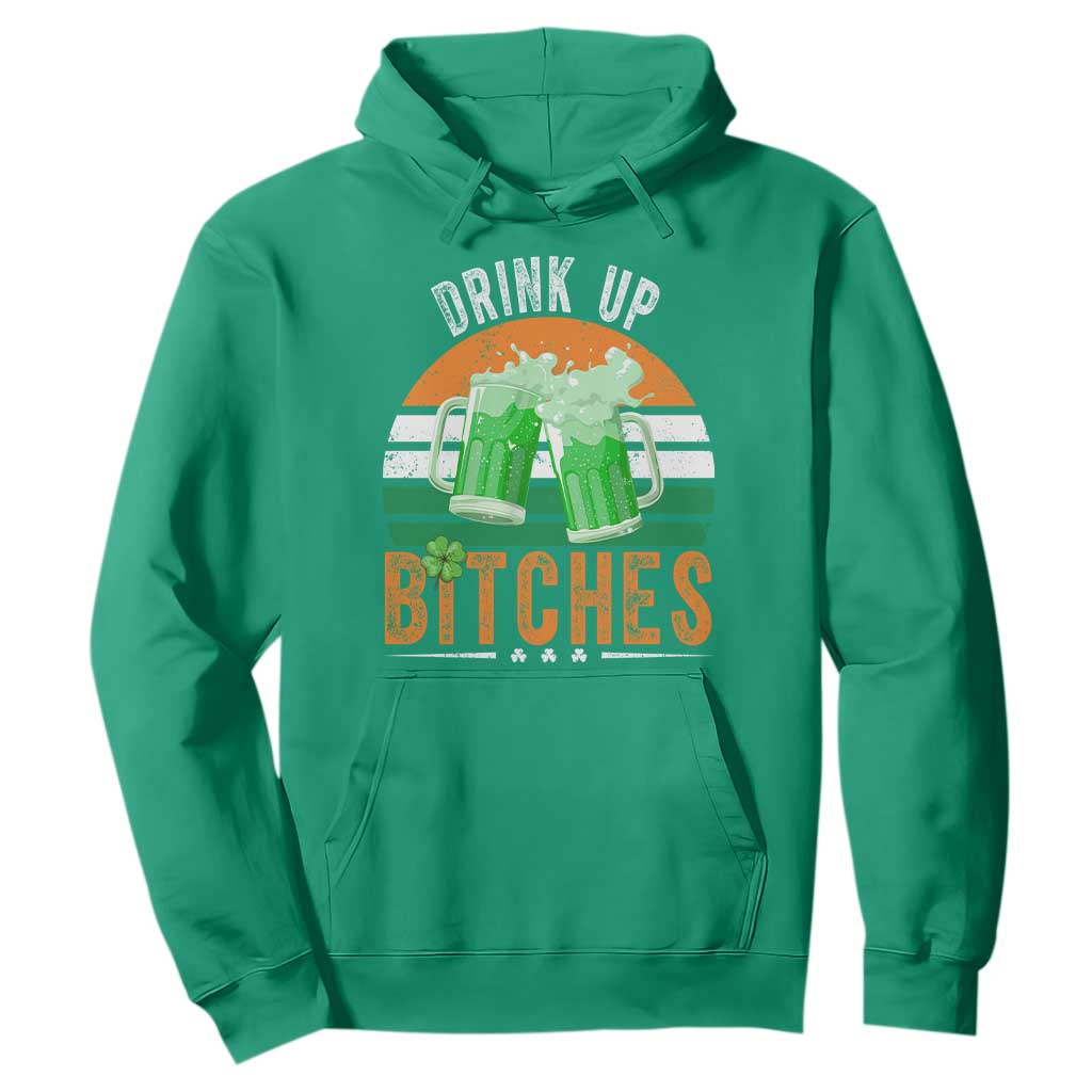 Funny St Patrick's Day Irish Beer Drinking Hoodie Drink Up Bitches Beer Mug TS11 Irish Green Print Your Wear