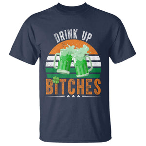 Funny St Patrick's Day Irish Beer Drinking T Shirt Drink Up Bitches Beer Mug TS11 Navy Print Your Wear