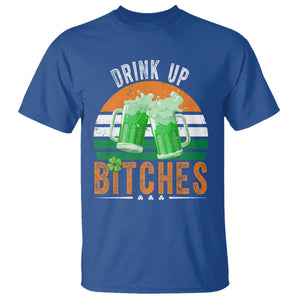 Funny St Patrick's Day Irish Beer Drinking T Shirt Drink Up Bitches Beer Mug TS11 Royal Blue Print Your Wear