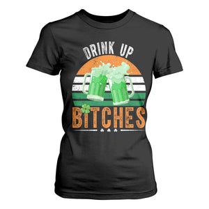 Funny St Patrick's Day Irish Beer Drinking T Shirt For Women Drink Up Bitches Beer Mug TS11 Black Print Your Wear