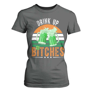 Funny St Patrick's Day Irish Beer Drinking T Shirt For Women Drink Up Bitches Beer Mug TS11 Dark Heather Print Your Wear