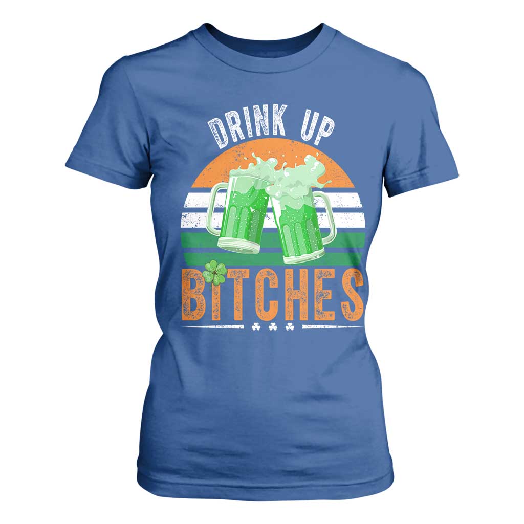 Funny St Patrick's Day Irish Beer Drinking T Shirt For Women Drink Up Bitches Beer Mug TS11 Royal Blue Print Your Wear