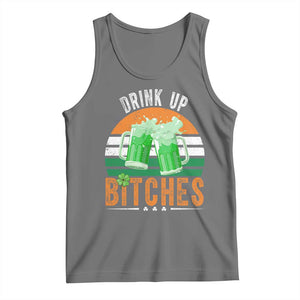 Funny St Patrick's Day Irish Beer Drinking Tank Top Drink Up Bitches Beer Mug TS11 Black Heather Print Your Wear
