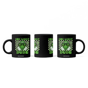 Funny One Lucky Dude St Patrick's Day Coffee Mug Checkerboard Shamrock TS11 Print Your Wear
