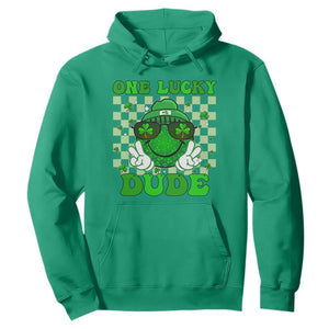 Funny One Lucky Dude St Patrick's Day Hoodie Checkerboard Shamrock TS11 Irish Green Print Your Wear