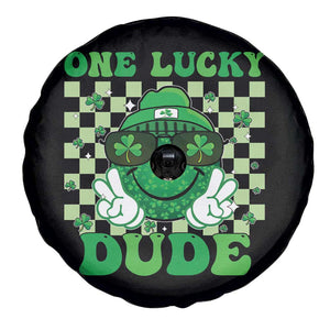 Funny One Lucky Dude St Patrick's Day Spare Tire Cover Checkerboard Shamrock TS11 Print Your Wear