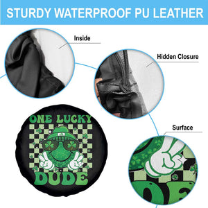 Funny One Lucky Dude St Patrick's Day Spare Tire Cover Checkerboard Shamrock TS11 Print Your Wear