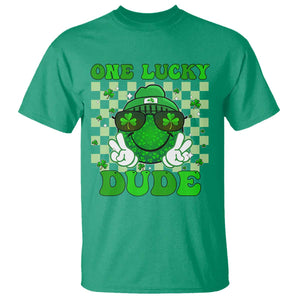 Funny One Lucky Dude St Patrick's Day T Shirt Checkerboard Shamrock TS11 Irish Green Print Your Wear