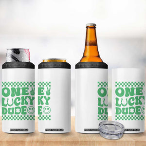 Funny One Lucky Dude 4 in 1 Can Cooler Tumbler St Patrick's Day Clover Horseshoe TS11 Print Your Wear