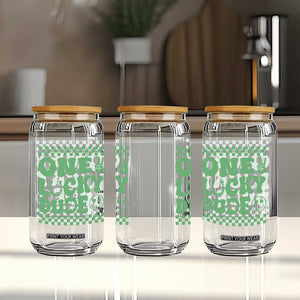 Funny One Lucky Dude Glass Can St Patrick's Day Clover Horseshoe TS11 Print Your Wear