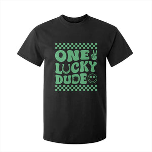 Funny One Lucky Dude T Shirt For Kid St Patrick's Day Clover Horseshoe TS11 Black Print Your Wear