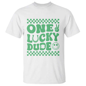 Funny One Lucky Dude T Shirt St Patrick's Day Clover Horseshoe TS11 White Print Your Wear