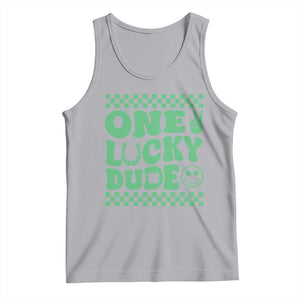 Funny One Lucky Dude Tank Top St Patrick's Day Clover Horseshoe TS11 Athletic Heather Print Your Wear