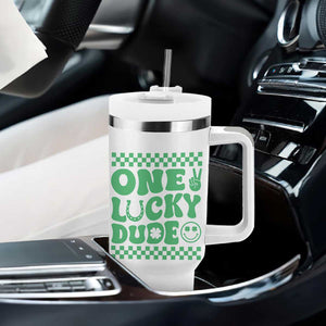 Funny One Lucky Dude Tumbler With Handle St Patrick's Day Clover Horseshoe TS11 Print Your Wear