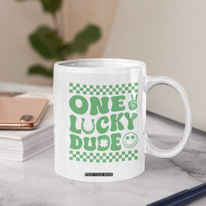 Funny One Lucky Dude Coffee Mug St Patrick's Day Clover Horseshoe TS11 Print Your Wear