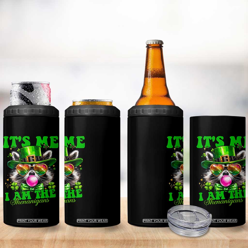 Funny It's Me I Am The Shenanigans 4 in 1 Can Cooler Tumbler St Patrick's Day Racoon Shamrock TS11 Print Your Wear
