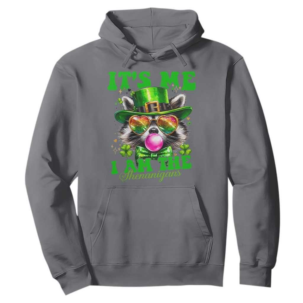 Funny It's Me I Am The Shenanigans Hoodie St Patrick's Day Racoon Shamrock TS11 Charcoal Print Your Wear