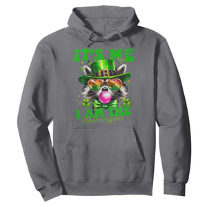 Funny It's Me I Am The Shenanigans Hoodie St Patrick's Day Racoon Shamrock TS11 Charcoal Print Your Wear
