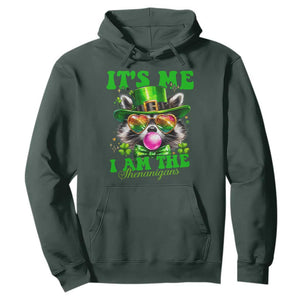 Funny It's Me I Am The Shenanigans Hoodie St Patrick's Day Racoon Shamrock TS11 Dark Forest Green Print Your Wear