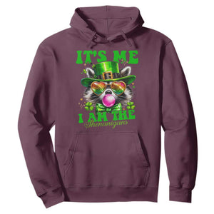 Funny It's Me I Am The Shenanigans Hoodie St Patrick's Day Racoon Shamrock TS11 Maroon Print Your Wear
