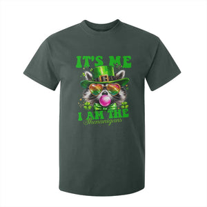 Funny It's Me I Am The Shenanigans T Shirt For Kid St Patrick's Day Racoon Shamrock TS11 Dark Forest Green Print Your Wear