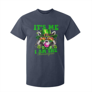 Funny It's Me I Am The Shenanigans T Shirt For Kid St Patrick's Day Racoon Shamrock TS11 Navy Print Your Wear