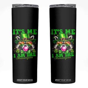 Funny It's Me I Am The Shenanigans Skinny Tumbler St Patrick's Day Racoon Shamrock TS11 Black Print Your Wear