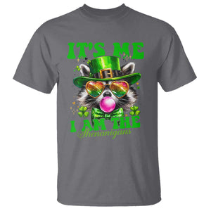Funny It's Me I Am The Shenanigans T Shirt St Patrick's Day Racoon Shamrock TS11 Charcoal Print Your Wear