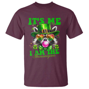 Funny It's Me I Am The Shenanigans T Shirt St Patrick's Day Racoon Shamrock TS11 Maroon Print Your Wear