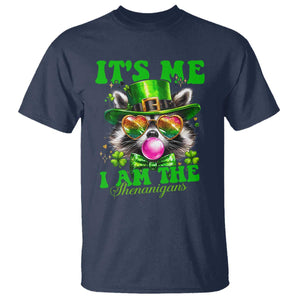 Funny It's Me I Am The Shenanigans T Shirt St Patrick's Day Racoon Shamrock TS11 Navy Print Your Wear