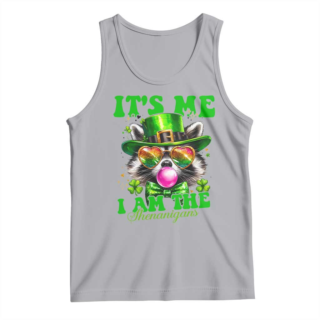 Funny It's Me I Am The Shenanigans Tank Top St Patrick's Day Racoon Shamrock TS11 Athletic Heather Print Your Wear
