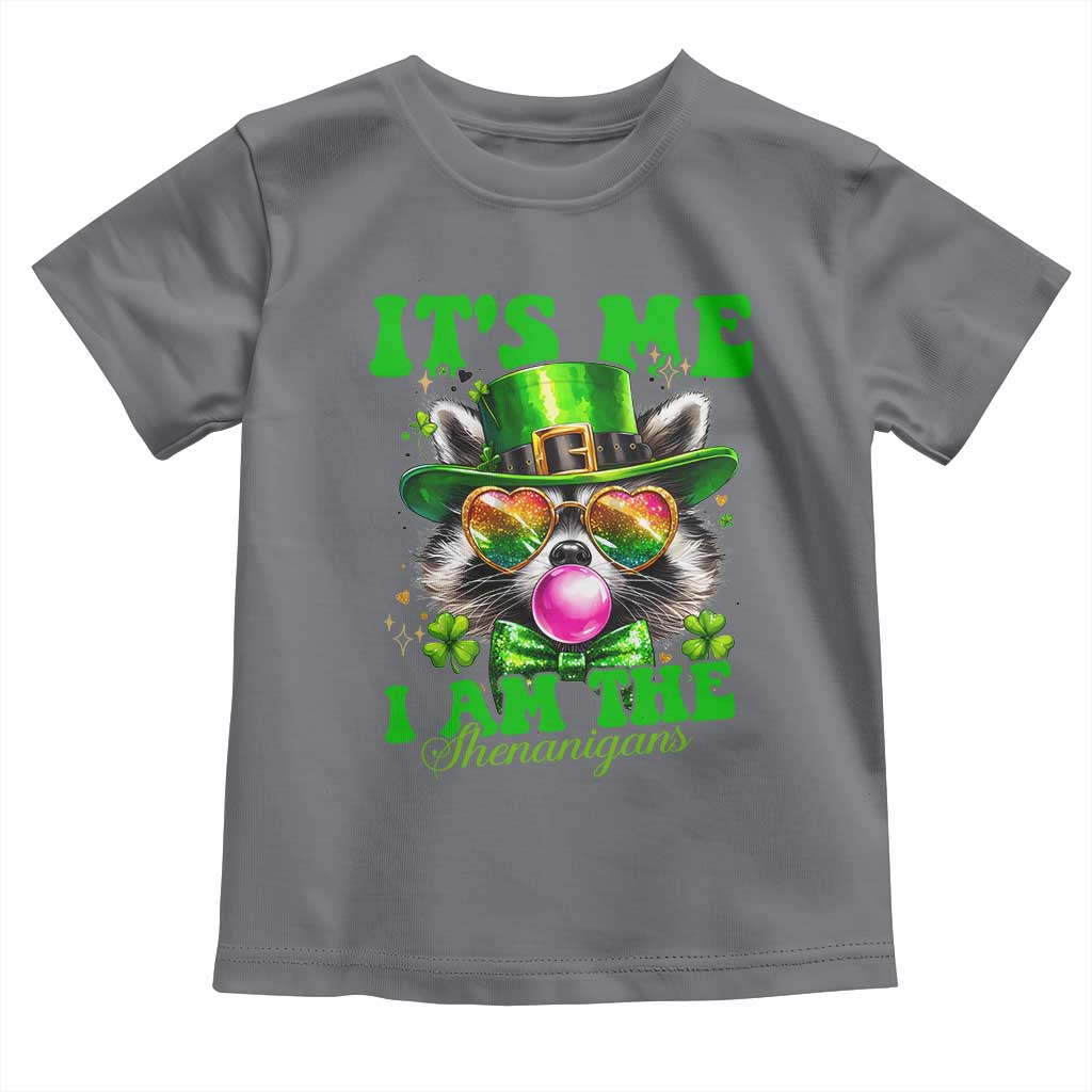 Funny It's Me I Am The Shenanigans Toddler T Shirt St Patrick's Day Racoon Shamrock TS11 Charcoal Print Your Wear