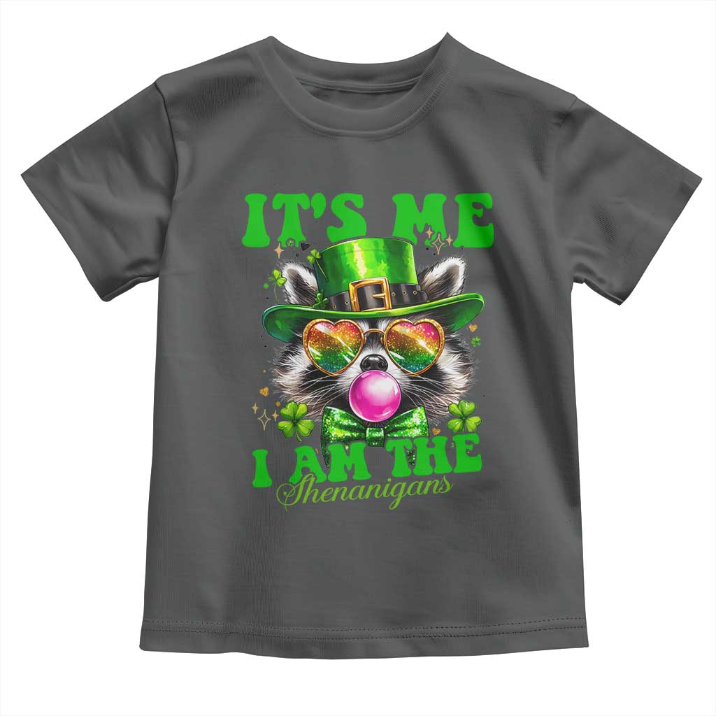 Funny It's Me I Am The Shenanigans Toddler T Shirt St Patrick's Day Racoon Shamrock TS11 Dark Heather Print Your Wear