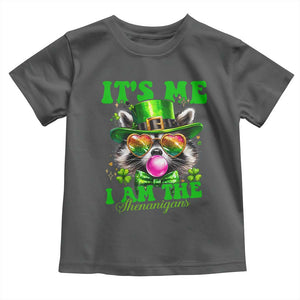Funny It's Me I Am The Shenanigans Toddler T Shirt St Patrick's Day Racoon Shamrock TS11 Dark Heather Print Your Wear