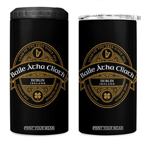 Dublin Ireland 4 in 1 Can Cooler Tumbler Baile Atha Cliath Land Of The Free Since 1916 TS11 One Size: 16 oz Black Print Your Wear