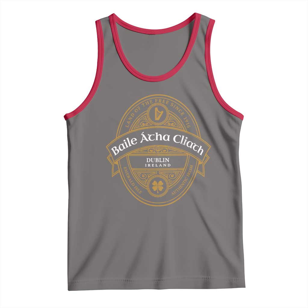 Dublin Ireland Tank Top Baile Atha Cliath Land Of The Free Since 1916 TS11 Deep Heather Red Print Your Wear