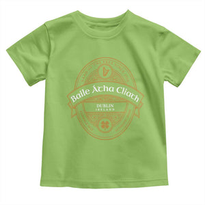 Dublin Ireland Toddler T Shirt Baile Atha Cliath Land Of The Free Since 1916 TS11 Lime Print Your Wear