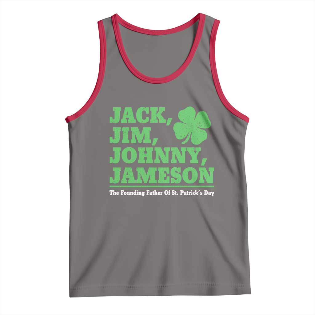 Funny St Patricks Day Irish Fathers Jack Jim Johnny Jameson Tank Top TS11 Deep Heather Red Print Your Wear