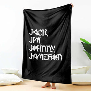 Jack Jim Johnny Jameson St Patricks Day Whiskey Shamrock Throw Blanket TS11 Print Your Wear