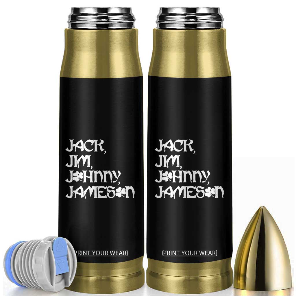 Jack Jim Johnny Jameson St Patricks Day Whiskey Shamrock Bullet Tumbler TS11 Black Print Your Wear