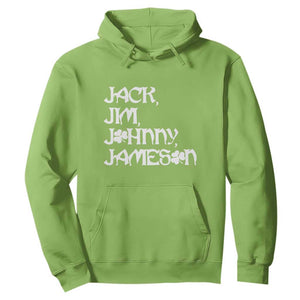 Jack Jim Johnny Jameson St Patricks Day Whiskey Shamrock Hoodie TS11 Lime Print Your Wear