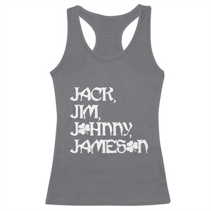 Jack Jim Johnny Jameson St Patricks Day Whiskey Shamrock Racerback Tank Top TS11 Charcoal Print Your Wear