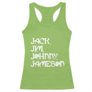 Jack Jim Johnny Jameson St Patricks Day Whiskey Shamrock Racerback Tank Top TS11 Lime Print Your Wear
