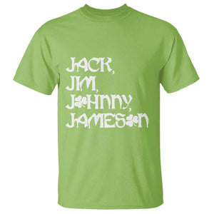 Jack Jim Johnny Jameson St Patricks Day Whiskey Shamrock T Shirt TS11 Lime Print Your Wear