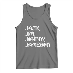 Jack Jim Johnny Jameson St Patricks Day Whiskey Shamrock Tank Top TS11 Black Heather Print Your Wear