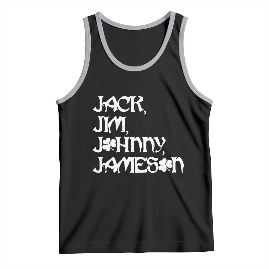 Jack Jim Johnny Jameson St Patricks Day Whiskey Shamrock Tank Top TS11 Black Athletic Heather Print Your Wear