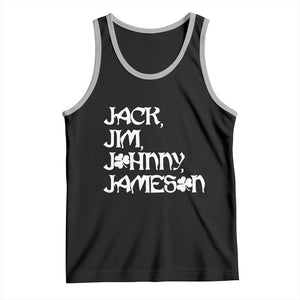 Jack Jim Johnny Jameson St Patricks Day Whiskey Shamrock Tank Top TS11 Black Athletic Heather Print Your Wear