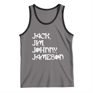 Jack Jim Johnny Jameson St Patricks Day Whiskey Shamrock Tank Top TS11 Deep Heather Black Print Your Wear