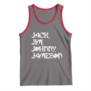 Jack Jim Johnny Jameson St Patricks Day Whiskey Shamrock Tank Top TS11 Deep Heather Red Print Your Wear