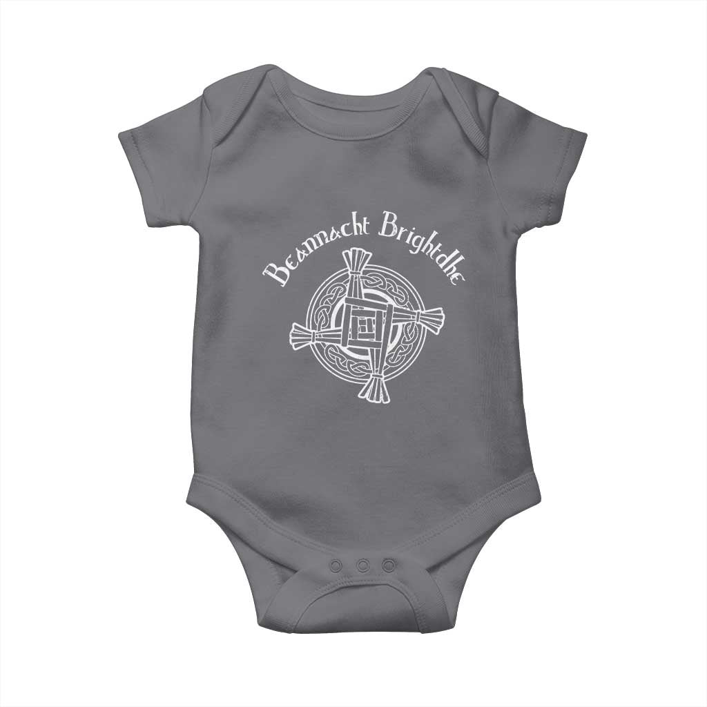 St Brigids Day Baby Onesie Beannacht Brighdhe Gaelic Irish Imbolc TS11 Charcoal Print Your Wear